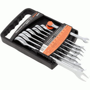 Combination ratchet wrench set straight