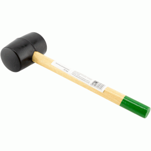 Rubber mallet with wooden handle