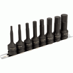 Hex impact socket bit set 1/2"