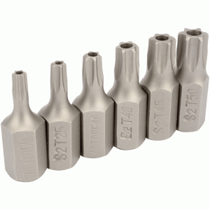 Torx® insert bit set with hole