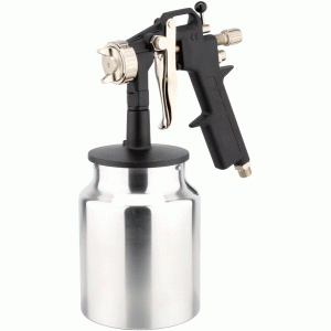 Paint spray gun with lower cup