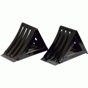 Wheel metal chocks for trucks