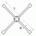 Cross wheel wrench reinforced