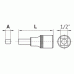 Socket with a square bit 1/2